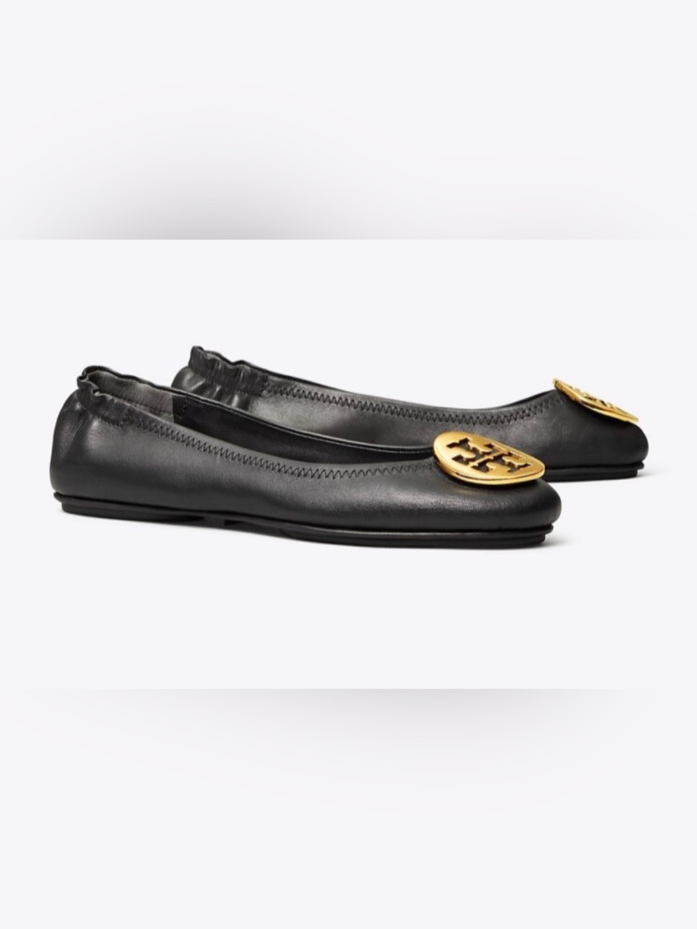 Like new Tory Burch Minnie Leather Travel Ballerina Flats